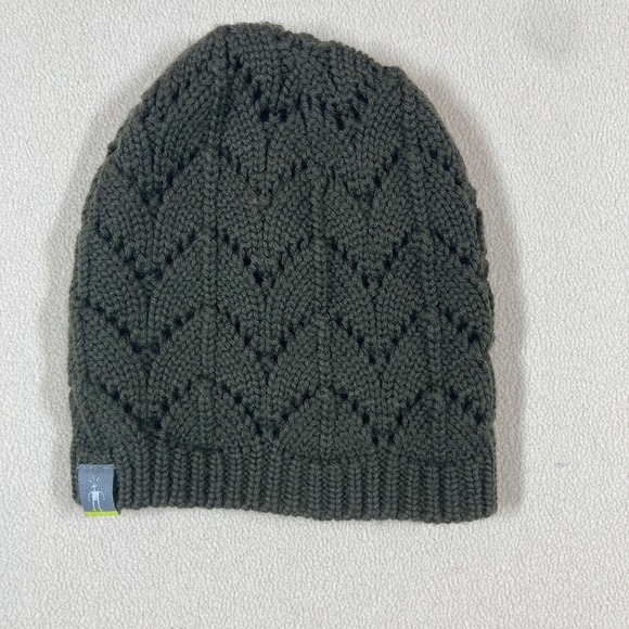 SmartWool Crochet Hat Beanie Olive Green Open Knit Casual Outdoor Gorpcore - Picture 1 of 3